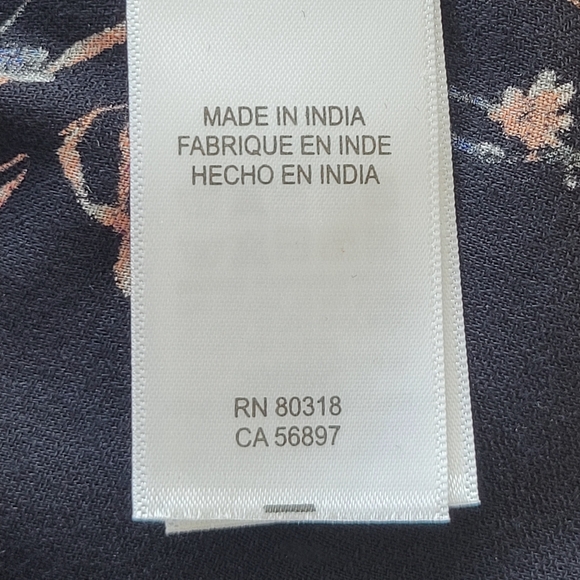 Lucky Brand | Floral Print Popover Blouse Size L - Picture 7 of 9